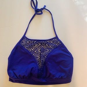 Blue Halter Bikini Top
